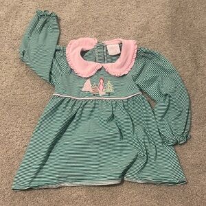 Striped Green and Pink holiday top